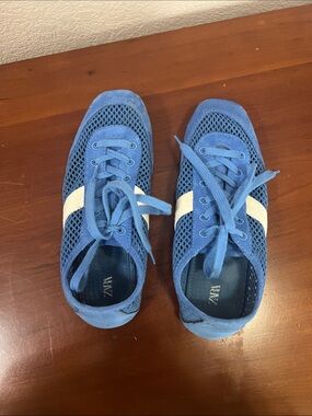 Zara Light Blue Mesh Sneakers with White Side Stripe